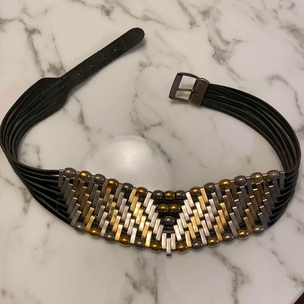 Vintage 1980’s Jose Cotel Made in France Leather Statement Waist Belt